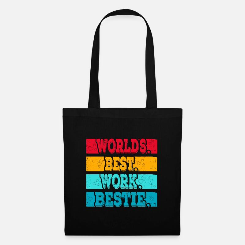 Worlds best Work Bestie Support Mitarbeiter - Stoffbeutel - Schwarz