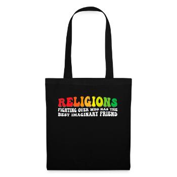 Drôle de science athée - La religion et ses - Sac en tissu - noir - Devant