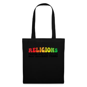 Religions fighting over who has the best - Tote Bag - black - Front