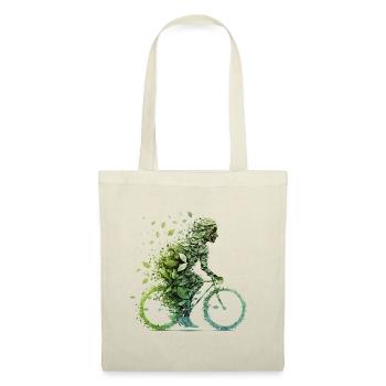 Fahrrad fahren Umweltschutz CO2 Abdruck Fitness - Stoffbeutel - Natur - Vorne