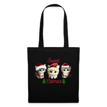 Sweet Catmas, Cat Christmas - Tote Bag - black - Front