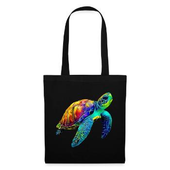 Tortue marine - Sac en tissu - noir - Devant