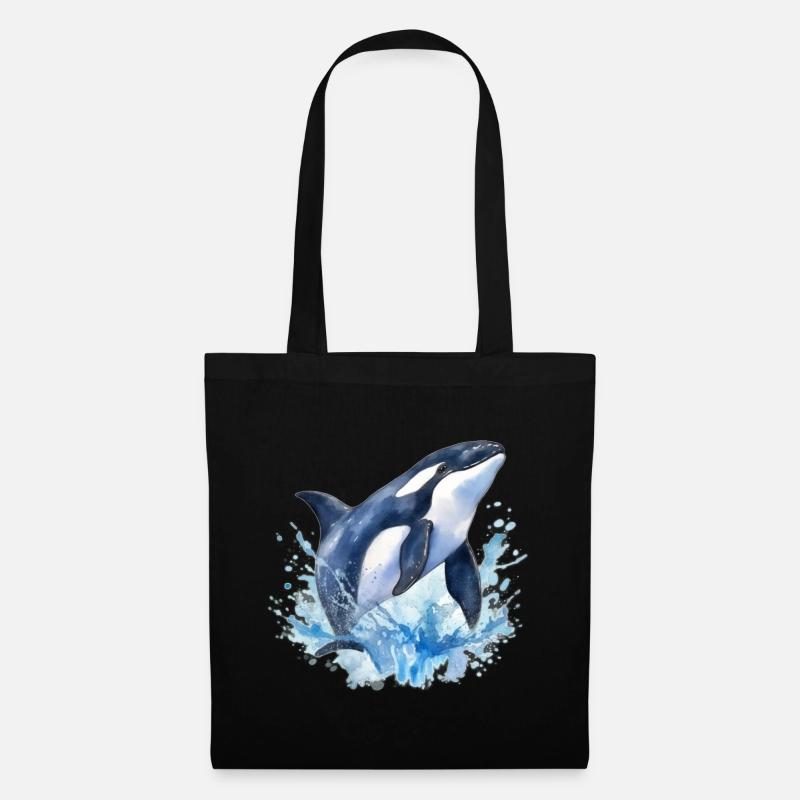 Blauer Orca - Stoffbeutel - Schwarz