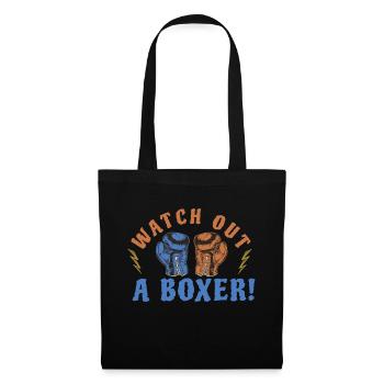 WATCH OUT A BOXER! - Stoffbeutel - Schwarz - Vorne