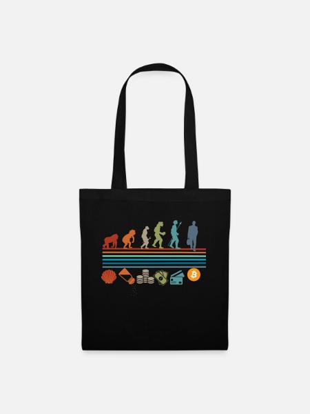 Vintage Retro Bitcoin Evolution - Stoffbeutel - Schwarz