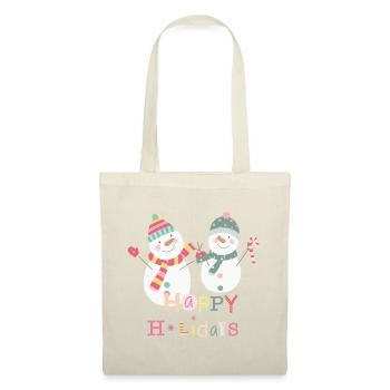 Fun Snowman Happy Holidays Colorful Christmas - Tote Bag - nature - Front
