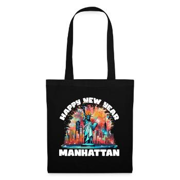 Happy New Year with fireworks in New York - Tote Bag - black - Front