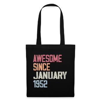 Anniversaire Janvier 1952 Rétro 1952 Janvier - Sac en tissu - noir - Devant
