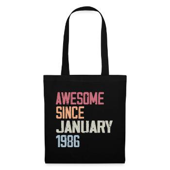 Birthday January 1986 Retro 1986 January - Tote Bag - black - Front