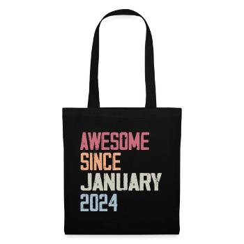 Birthday January 2024 Retro January 2024 - Tote Bag - black - Front