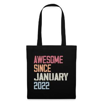 Birthday January 2022 Retro January 2022 - Tote Bag - black - Front