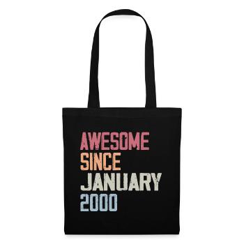 Geburtstag Januar 2000 Retro Januar 2000 - Stoffbeutel - Schwarz - Vorne