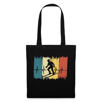 battement de cœur ski - Sac en tissu - noir - Devant