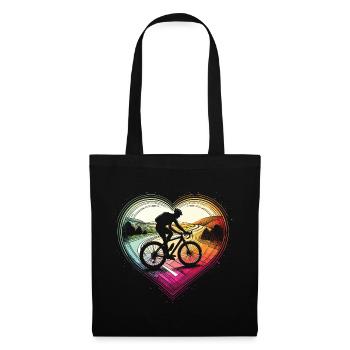 Lebendiges Fahrradherz-Design - Stoffbeutel - Schwarz - Vorne