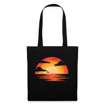 coucher du soleil - Sac en tissu - noir - Devant