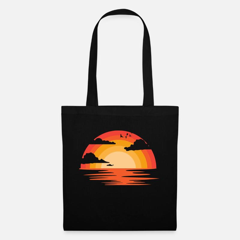 Sonnenuntergang - Stoffbeutel - Schwarz