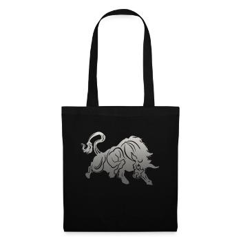 Stier Stierkopf Kopf Logo Steak Beast Gym Horn - Stoffbeutel - Schwarz - Vorne