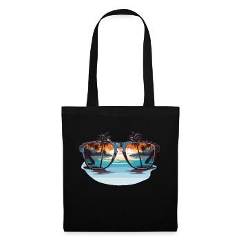 Sonnenbrille mit Palmen - Stoffbeutel - Schwarz - Vorne