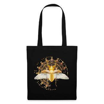 gold-colored stag with wings in ornament - Tote Bag - black - Front