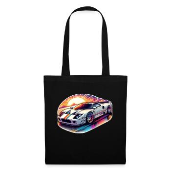 voiture vintage couché de soleil - Sac en tissu - noir - Devant