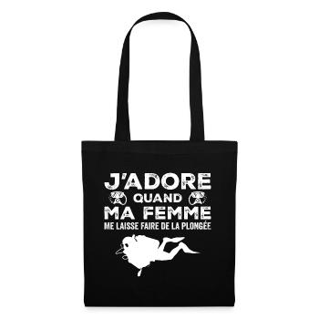 Jadore Quand Ma Femme Me Laisse Faire De La Plongé - Sac en tissu - noir - Devant