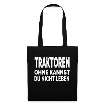 Traktor - Stoffbeutel - Schwarz - Vorne
