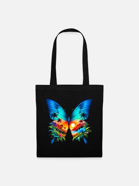 Schmetterling - Stoffbeutel - Schwarz