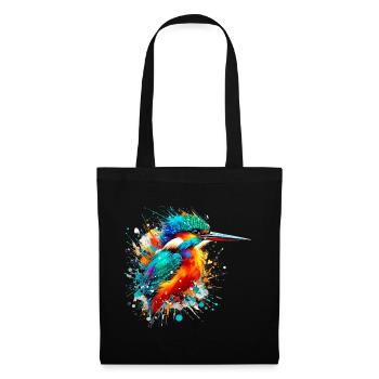 Martin-pêcheur - Sac en tissu - noir - Devant