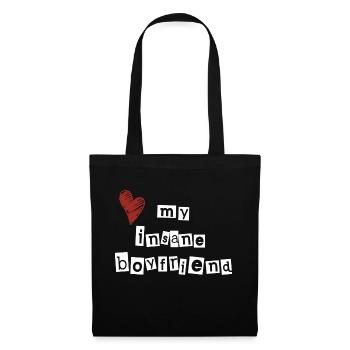 J’aime mon petit ami fou - Sac en tissu - noir - Devant