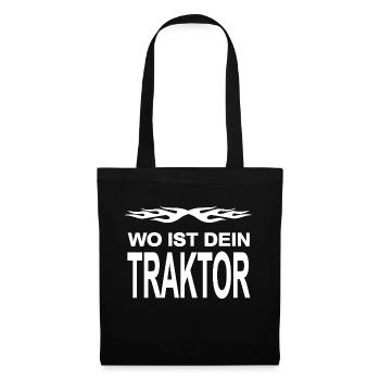 Traktor - Stoffbeutel - Schwarz - Vorne