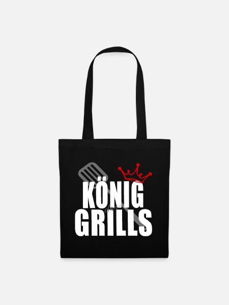 König des Grills Krone Gillbesteck - Stoffbeutel - Schwarz