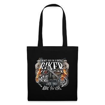 1984 Vintage Anniversaire Biker Chopper Moto - Sac en tissu - noir - Devant