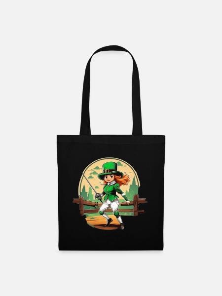 St. Patrick's Day Kleeblatt Fechten - Stoffbeutel - Schwarz