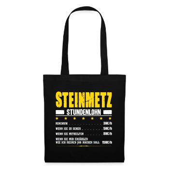 Steinmetz Stundenlohn Steinmetzmeister Gehalt - Stoffbeutel - Schwarz - Vorne
