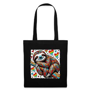 Paresseuse avec des cœurs - Sac en tissu - noir - Devant