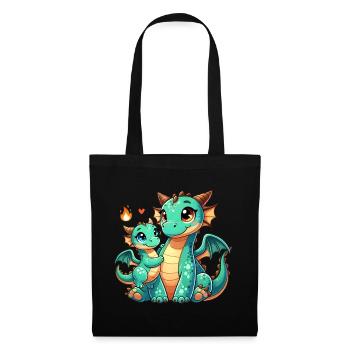 Loving Dragon Parent with Child - Tote Bag - black - Front