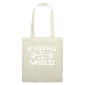je peux pas j'ai muscu - Sac en tissu - nature - Devant