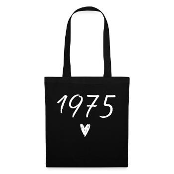 1975 coeur anniversaire - Sac en tissu - noir - Devant