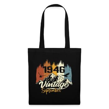 Les légendes sont nées en septembre 1946 Millésime 1946 - Sac en tissu - noir - Devant