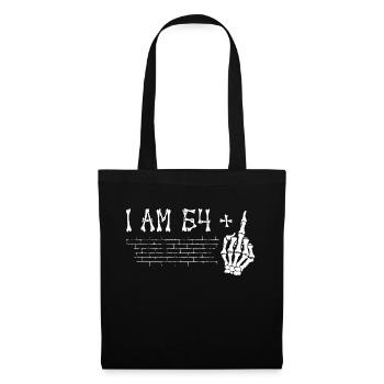 J’ai 64 ans et majeur - 65e anniversaire - Sac en tissu - noir - Devant
