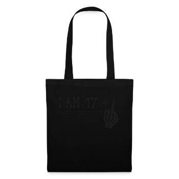 I Am 17 Plus Middle Finger - 18th Birthday - Tote Bag - black - Front