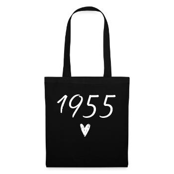 1955 coeur anniversaire - Sac en tissu - noir - Devant