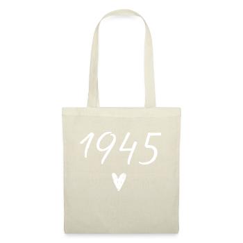 1945 Herzgeburtstag - Stoffbeutel - Natur - Vorne