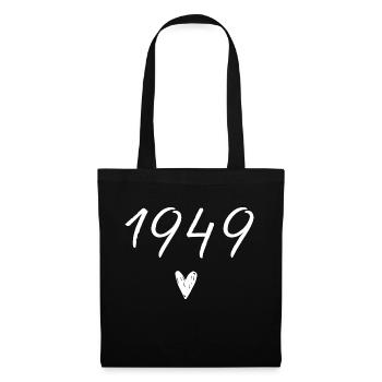 1949 coeur anniversaire - Sac en tissu - noir - Devant