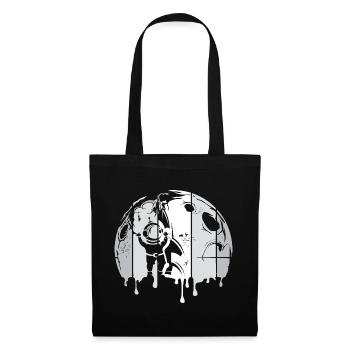 moon astronaut space rocket graffiti retro logo - Tote Bag - black - Front
