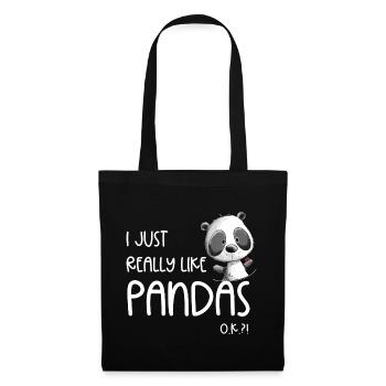 J’aime juste beaucoup les pandas panda ours animal sauvage - Sac en tissu - noir - Devant