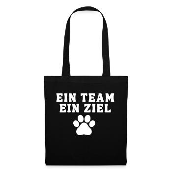 Ein Team ein Ziel Hundesport Hundeliebhaber Hund - Stoffbeutel - Schwarz - Vorne