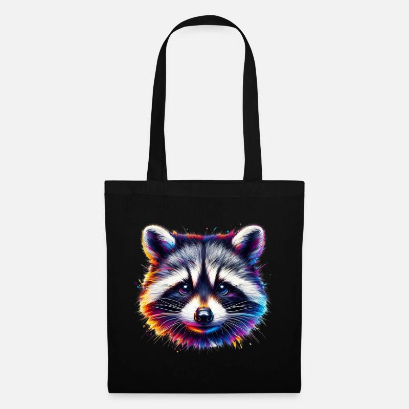 Waschbär - Stoffbeutel - Schwarz