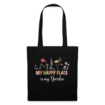 Mon endroit heureux, c’est mon jardin - Sac en tissu - noir - Devant