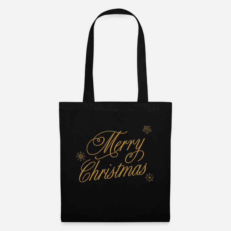Merry Christmas - Stoffbeutel - Schwarz